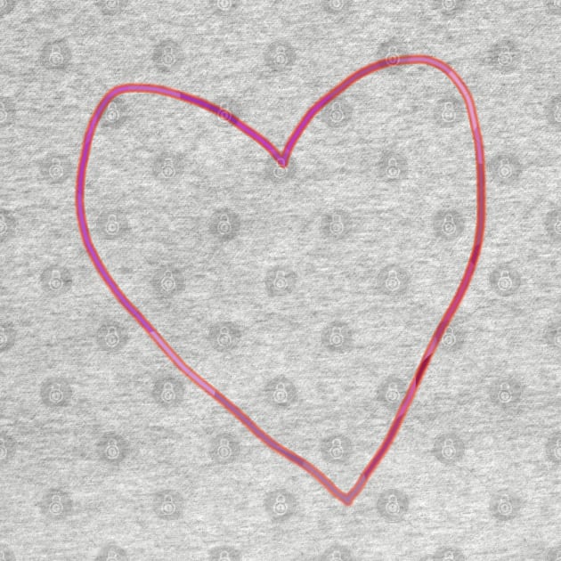 Small Pink Love Heart Minimal Line by ellenhenryart